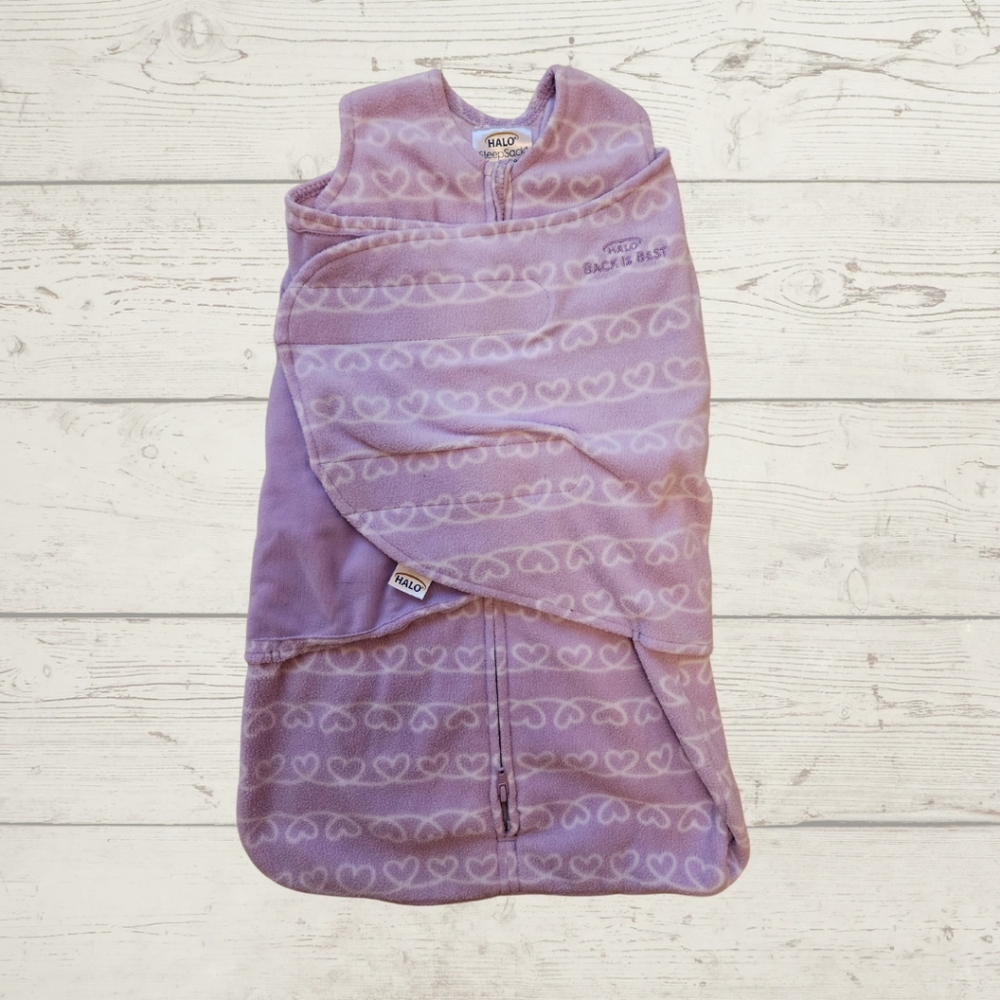 Halo Micro-Fleece SleepSack Swaddle In Heartline Print Newborn